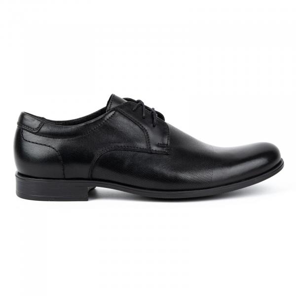 Kampol Buty męskie eleganckie skórzane 344KAM czarne