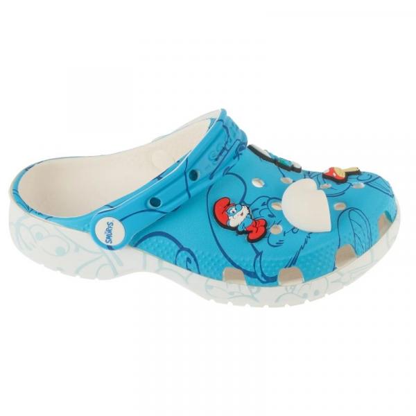 Klapki Crocs Classic Smurfs Clog Jr 210821-90H niebieskie