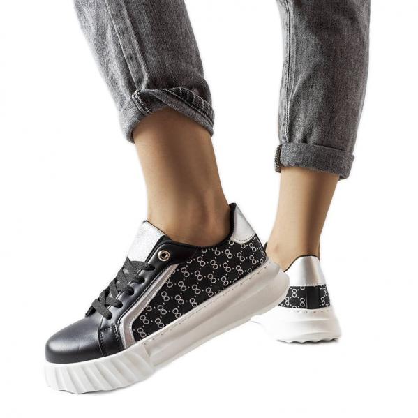 Czarne sneakersy na platformie Giuseppe