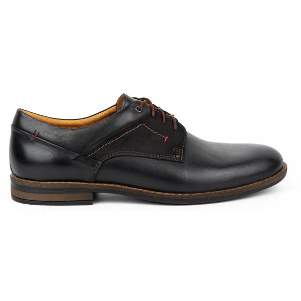 Kampol Buty męskie casual eleganckie skórzane 333KAM czarne