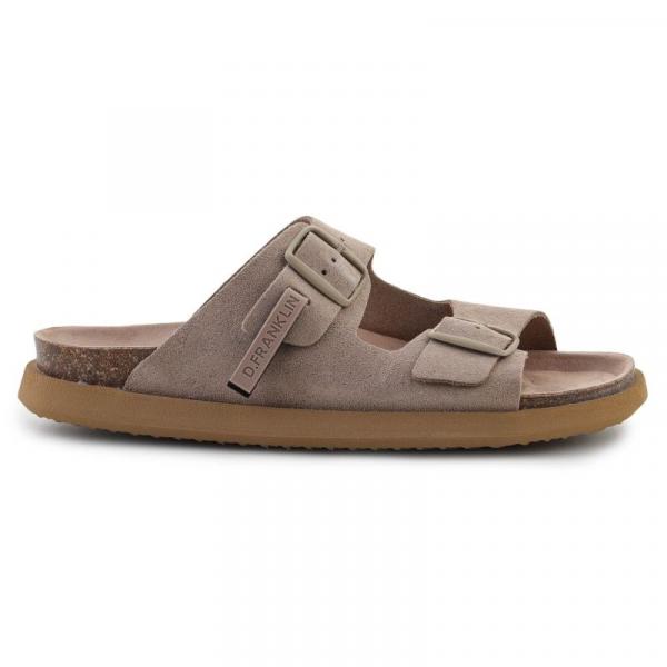 Klapki D.Franklin Vibe Sandals Buckle DFSH407001-TAUP brązowe