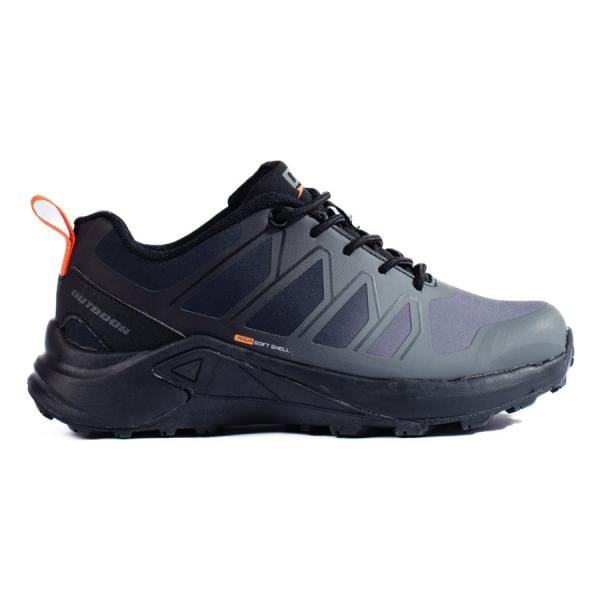 Szare buty trekkingowe damskie DK Softshell czarne