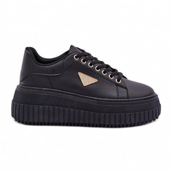 Stylowe Sneakersy Na Masywnej Platformie Czarne