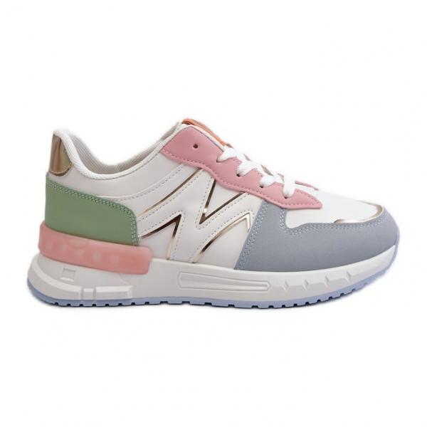 Sneakersy Damskie Z Eko Skóry Multikolor Kaimans wielokolorowe