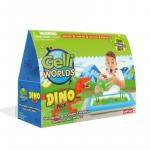 Zimpli Kids Magiczny proszek do wody zestaw do tworzenia gelli z figurkami i tacą Gelli Worlds Dino Pack 5 użyć 3+, OUTLET