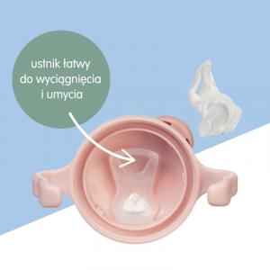 B.box Kubek z miękkim ustnikiem 4m+ Blush– niekapek do nauki samodzielnego picia, OUTLET