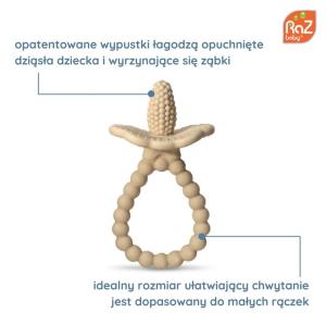 Gryzak silikonowy Soczysta Malina Plus, karmelowy, RazBaby