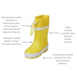 Kalosze ocieplane rozm. 22/23, żółte, Playshoes