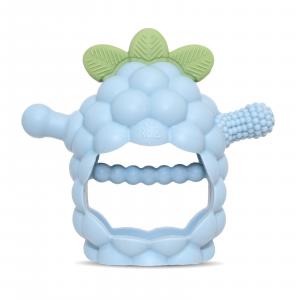 RazBaby Gryzak Silikonowy na ząbkowanie dla Niemowląt | Razberry Grip błękitny, 3m+