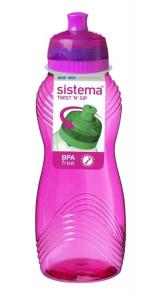 Kolorowa butelka Sistema Wave 600 ml, różowa