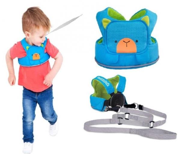Szelki bezpieczeństwa dla dzieci do nauki chodzenia, niebieskie, chodzenia Trunki, OUTLET