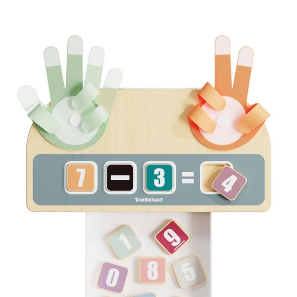 Topbright Nauka liczenia na palcach – drewniana zabawka edukacyjna Montessori z zadaniami 36 mies.+