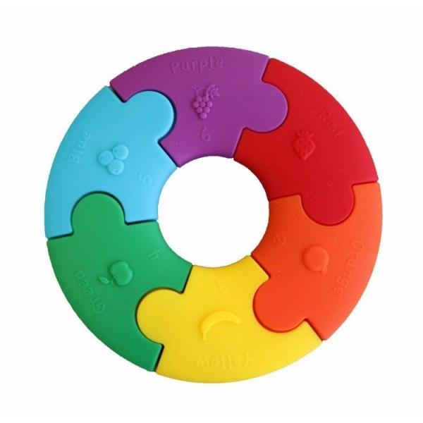 Pierwsze puzzle sensoryczne, tęczowe kółko, Jellystone Design