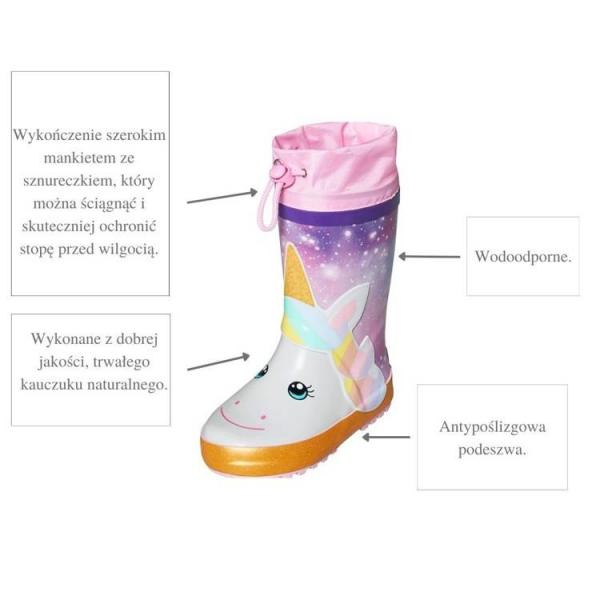 Kalosze dziecięce gumiaki, Jednorożec, Playshoes
