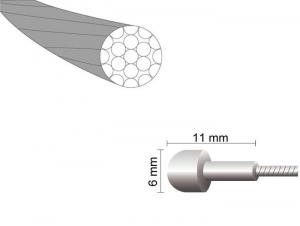 Linka hamulca szosa Mars One 1,5 x 1700mm stal nierdzewna -nypel 6*11