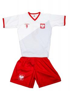 Komplet Replika Polska 2018 Lewandowski biało-czerwony