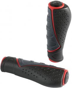 Chwyty kierownicy COMFORT 3D 130 mm, grafitowo-czarno-czerwone