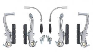 Szczęka hamulca V-brake aluminium srebrna przód + tył