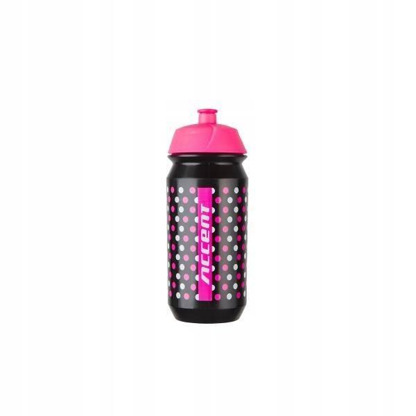 Bidon Dots czarno-różowo-biały 500 ml