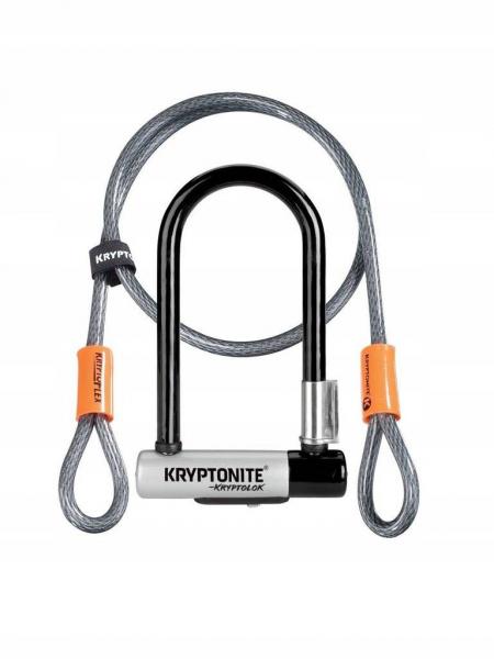 Zapięcie Kryptonite KRYPTOLOK Mini 7 8,2x17,8 cm uchwyt + linka 10/120 cm