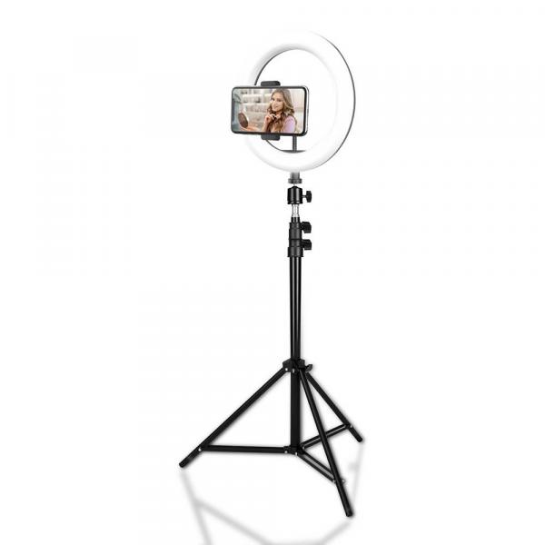 Lampa pierścieniowa do selfie ze statywem 1,6m Media-Tech TOWER RINGLIGHT