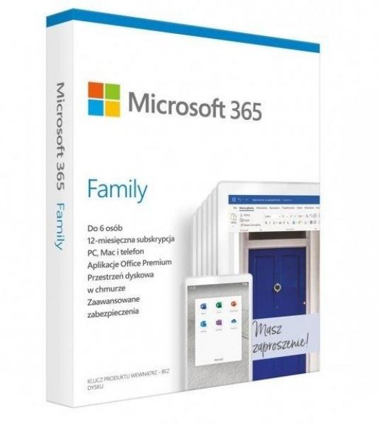 Oprogramowanie Microsoft 365 Family PL P6 1Y Win/Mac