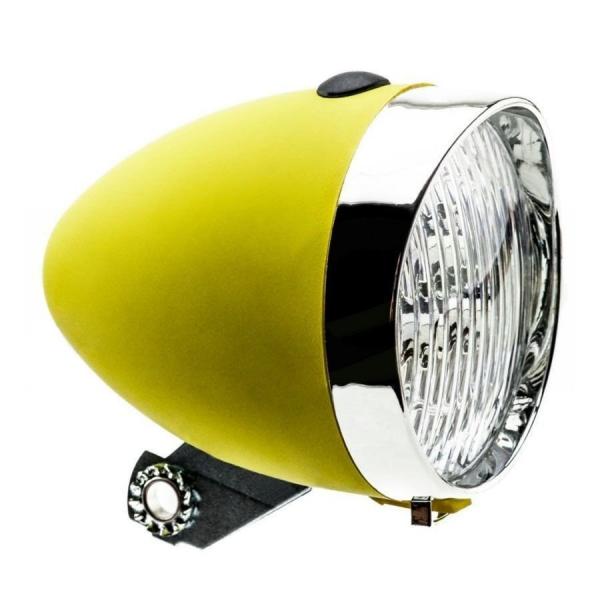 Lampa przednia Retro 3 diody LED ,160302 zasilane 3x AAA żółta