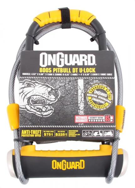 Zapięcie ONGUARD PitBull DT 8005 U-LOCK - 14mm 115mm 230mm - 5 x Klucze z kodem + linka 10mm 120cm