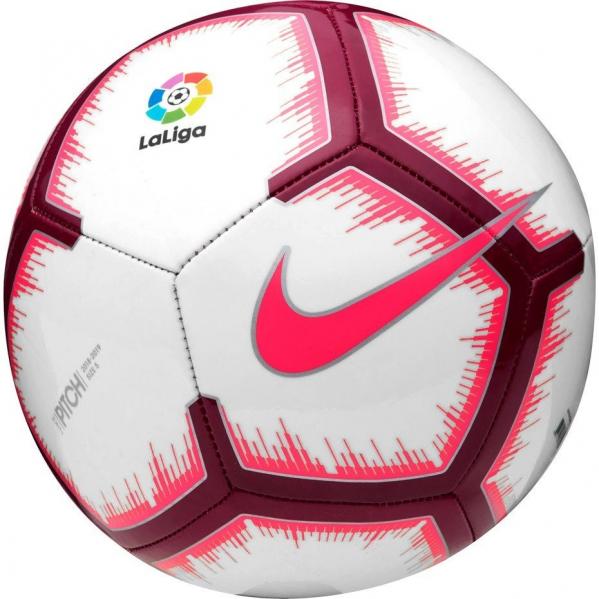 Piłka nożna Nike Pitch-FA18 LaLiga SC3318-100 biało-różowo-czerwona