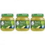 Gerber Organic Obiadek zielony groszek brokuły cukinia dla niemowląt po 4 miesiącu Zestaw 3 x 125 g Bio
