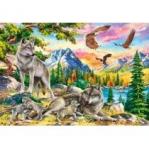 Puzzle 1000 el. Wolf Family and Eagles Castorland