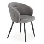 Krzesło tapicerowane K-430 popiel welur Stalowe nogi w kolorze czarnym, obicie wykonane z wysokiej jakości welurowej tkaniny, stanowić będzie eleganckie uzupełnienie wystroju salonu lub jadalni