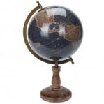 H&S Decoration Dekoracyjny globus świata granat 38 cm