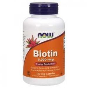 Now Foods Biotyna - Biotin 5000 mcg Suplement diety 120 kaps.