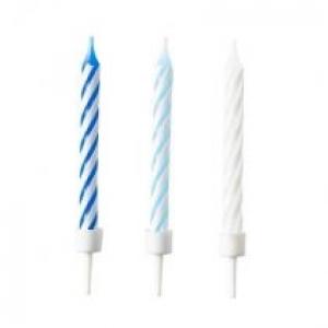 Świeczki urodzinowe niebieskie 10szt. MIX