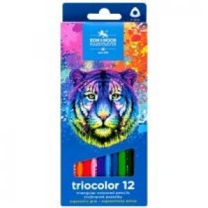 Koh-I-Noor Kredki Triocolor Tygrys 12 kolorów
