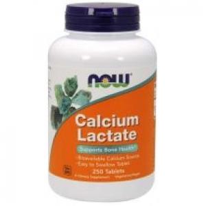 Now Foods Calcium Lactate - Mleczan Wapnia Suplement diety 250 tab.