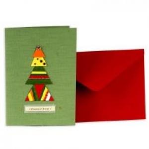 Karnet Bożonarodzeniowy Zielona Choinka