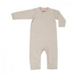 Lodger Pajacyk piżamka niemowlęca bawełniana kremowa Basic Rib Birch rozm. 68