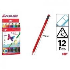 Mp Main Paper Kredki ołówkowe ścieralne z gumką Jumbo 12 kolorów