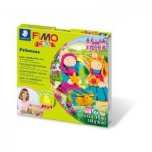 Staedtler Fimo Masa plastyczna termoutwardzalna Kids, Form&Play Księżniczki, 42g, 4 kostki, zestaw z akcesoriami