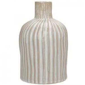 H&S Decoration Wazon porcelanowy Stripes kremowy 19 cm