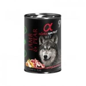 Alpha Spirit Bezzbożowa karma mokra dla psów jagnięcina z gruszką 400 g