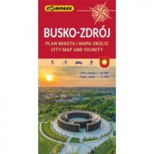 Mapa Busko-Zdrój. Plan miasta 1:10 000 i Mapa okolic 1:75 000