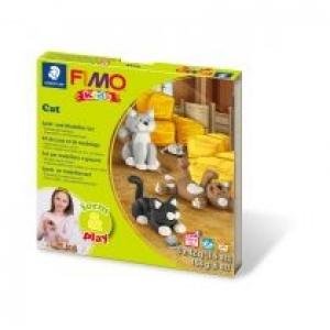 Staedtler Zestaw masy plastycznej FIMO Kids Form&Play - Koty, 4x42