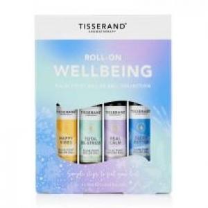Tisserand Aromatherapy Zestaw olejków eterycznych roll-on dla poprawy nastroju Roll-on Wellbeing 4 x 10 ml
