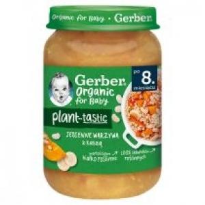 Gerber Organic Plant-tastic Obiadek jesienne warzywa z kaszą dla niemowląt po 8 miesiącu Zestaw 3 x 190 g Bio