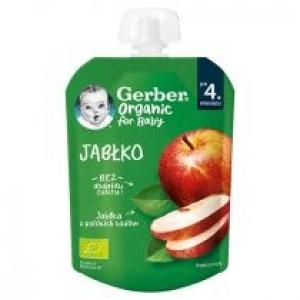 Gerber Organic Deser w tubce jabłko po. 4 miesiącu Zestaw 3 x 80 g Bio