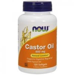 Now Foods Castor Oil - Olej Rycynowy 650 mg Suplement diety 120 kaps.