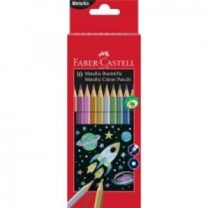 Faber-Castell Kredki ołówkowe metaliczne sześciokątne 10 kolorów